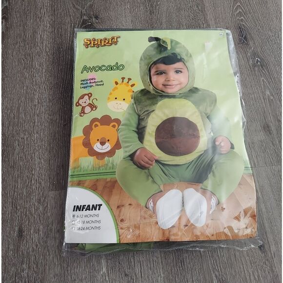Spirit Halloween Baby Plush Avocado Costume Infant 6-12 Months - Picture 2 of 5